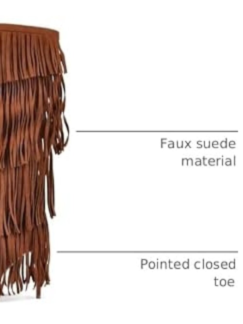 Women's Fringed Knee High Boots - Picture 7 of 7